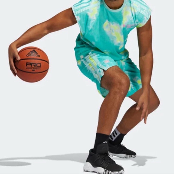 adidas Other - Adidas Turquoise and Lime Tie-Dye Shorts
